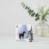 *~* Shaman Cosmic Moon Horse Ranch Rainbow Stars Vierkante Visitekaartje (Staand voorkant)