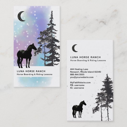 *~* Shaman Cosmic Stars Moon Horse Ranch Rainbow Visitekaartje (Voorkant / Achterkant)