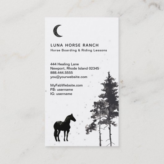 *~* Shaman Cosmic Stars Moon Horse Ranch Rainbow Visitekaartje (Achterkant)