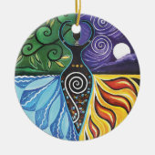 Shaman Drum Goddess of Elements Pagan Witchy Keramisch Ornament (Voorkant)
