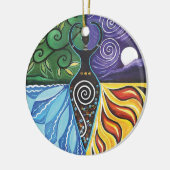 Shaman Drum Goddess of Elements Pagan Witchy Keramisch Ornament (Links)