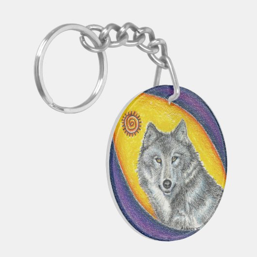 Shaman Healing Wolf Sleutelhanger (Voorkant Links)