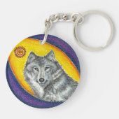 Shaman Healing Wolf Sleutelhanger (Achterkant)