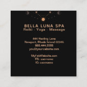 ** Shaman Heilige Geometrie Maan Fasen Universum Vierkante Visitekaartje (Achterkant)