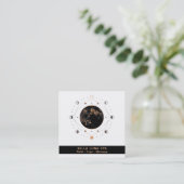 ** Shaman Heilige Geometrie Maan Fasen Universum Vierkante Visitekaartje (Staand voorkant)