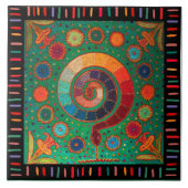 Shaman Huichol Celestial Serpent Tegeltje (Voorkant)
