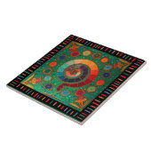 Shaman Huichol Celestial Serpent Tegeltje (Zijkant)