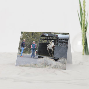 Shaman Jumping uit de Trailer Folded Note Card Notitiekaartje