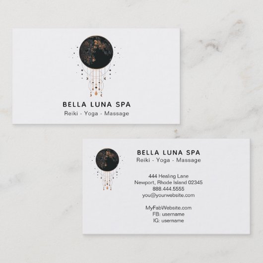 ** Shaman Kosmische Maan + Universum Visitekaartje (Voorkant / Achterkant)