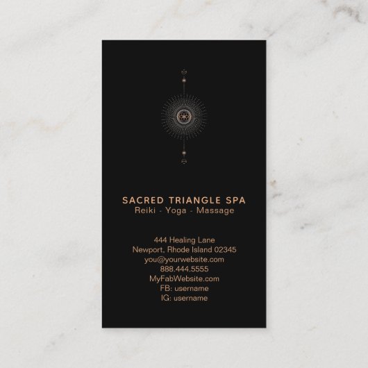 *~* Shaman Mandala Moon Alchemy Sacred Geometry Visitekaartje (Achterkant)