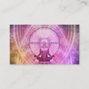 Shaman omringd door lichte Meditatie en yoga Visitekaartje