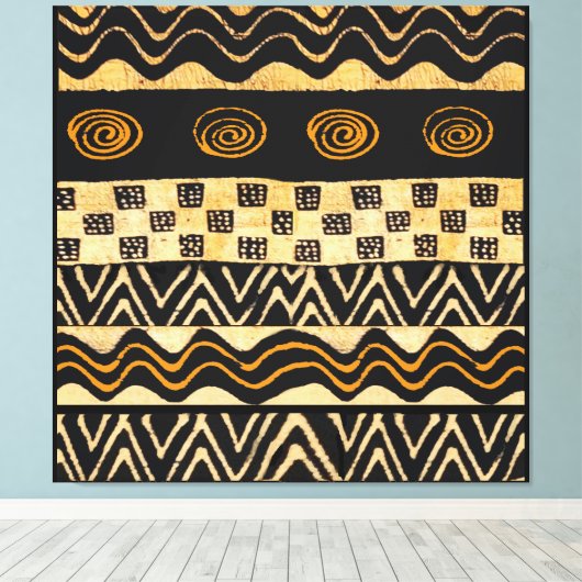 Shaman-ontwerp van Afrikaanse stammen Canvas Afdruk (Insitu (Houten vloer))