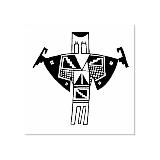 Shaman Petroglyph Design Rubber Stamp Rubberstempel (Afrduk)