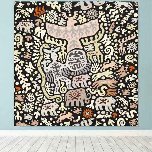 Shaman Peyote Ritual Canvas Afdruk (Insitu (Houten vloer))