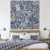 Shaman Peyote Ritual Mola Canvas Afdruk (Insitu (Slaapkamer))