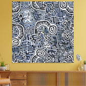 Shaman Peyote Ritual Mola Canvas Afdruk (Insitu (Woonkamer))