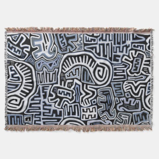 Shaman Peyote Ritual Mola Deken (Voorkant)