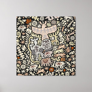Shaman Peyote-ritueel Canvas Afdruk