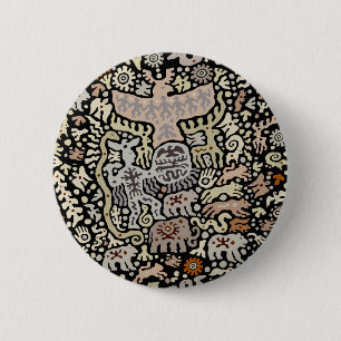 Shaman Peyote-ritueel Ronde Button 5,7 Cm