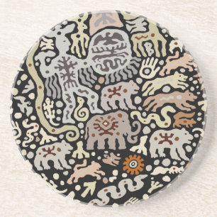 Shaman Peyote-ritueel Zandsteen Onderzetter
