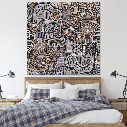 Shaman Peyote Serpent Ritual Spirits Canvas Afdruk (Insitu (Slaapkamer))