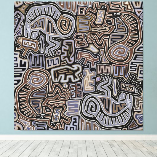 Shaman Peyote Serpent Ritual Spirits Canvas Afdruk (Insitu (Houten vloer))