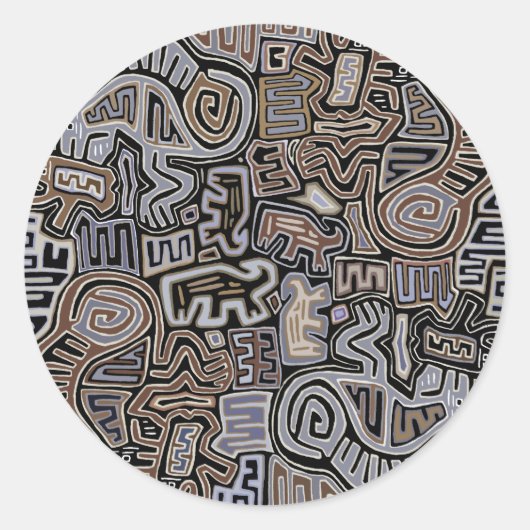 Shaman Peyote Serpent Ritual Spirits Ronde Sticker (Voorkant)