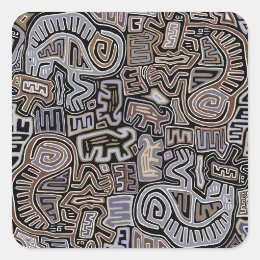 Shaman Peyote Serpent Ritual Spirits Vierkante Sticker (Voorkant)