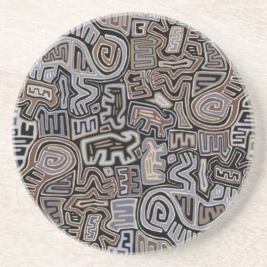 Shaman Peyote Serpent Ritual Spirits Zandsteen Onderzetter (Voorkant)