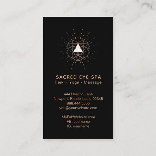 ~ Shaman Sacred Geometry Mystical Alchemy Cosmic Visitekaartje (Achterkant)