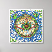 Shaman Spirit: Blue Frog-Eye Shaman Medicine Canvas Afdruk (Voorkant)