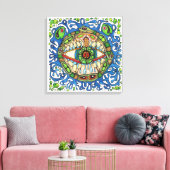 Shaman Spirit: Blue Frog-Eye Shaman Medicine Canvas Afdruk (Insitu (Woonkamer))