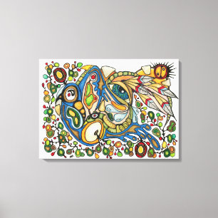 Shaman Spirit:  The Way of the Feather (East) Canvas Afdruk