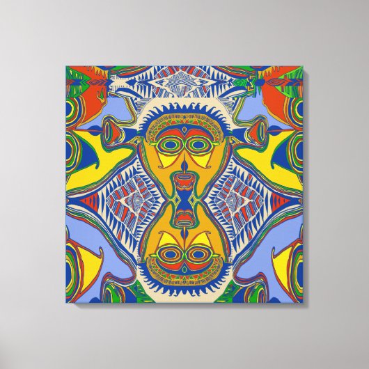 Shaman Tribal Mask Canvas Afdruk (Voorkant)