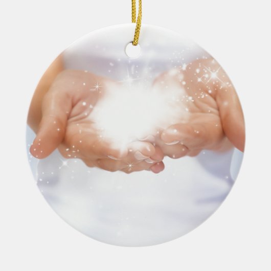 shaman voor witte energie hellende handen reiki ge keramisch ornament (Voorkant)