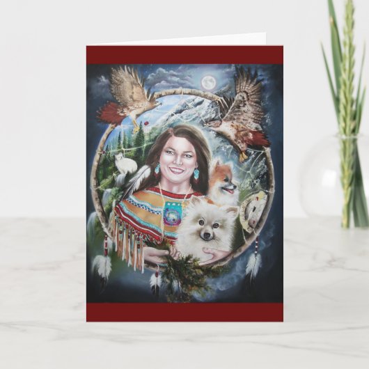 Shaman, wenskaart van medicijnvrouw kaart (Voorkant)