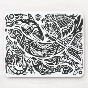 Shaman, Whale & Thunderbird Haida kunst Muismat