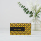 Shamanic Night Owl Mosaic Pattern + jouw tekst Visitekaartje (Staand voorkant)