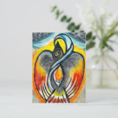 Shamanic Raven Fire Briefkaart (Staand voorkant)