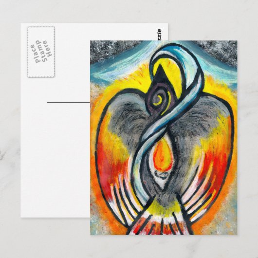 Shamanic Raven Fire Briefkaart (Voorkant / Achterkant)
