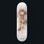 *~* Shamanic Sacred Dream Catcher Tribal Shaman Persoonlijk Skateboard<br><div class="desc">* Westerne BOHO Amerikaanse Waterverf Abstracte Dream Catcher Journey met mooie veren als een sjamanistische symbool voor een Native American Spiritueel Healer of BOHEMIAM ontwerp. * . *** De kleuren zijn zacht BRUIN, TAN, BRONS en KOPER. Deze op spirit gebaseerde esoterische populaire boho creative abstracte moderne dromenvanger en veren ontwerp...</div>