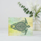 Shamanic Zee Turtle Symbol + jouw ideeën Briefkaart (Staand voorkant)
