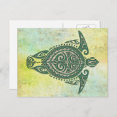 Shamanic Zee Turtle Symbol + jouw ideeën Briefkaart (Voorkant / Achterkant)
