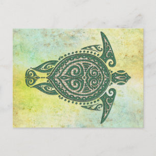 Shamanic Zee Turtle Symbol + jouw ideeën Briefkaart