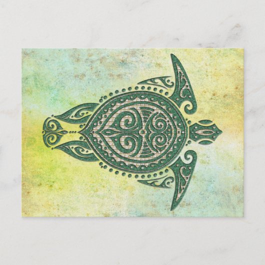 Shamanic Zee Turtle Symbol + jouw ideeën Briefkaart (Voorkant)