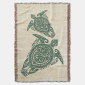 Shamanic Zee Turtle Symbol + jouw ideeën Deken (Voorkant Verticaal)