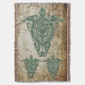 Shamanic Zee Turtle Symbol + jouw ideeën Deken (Voorkant Verticaal)