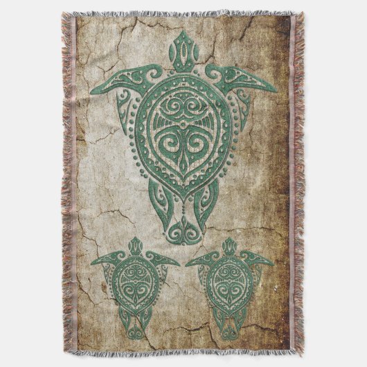 Shamanic Zee Turtle Symbol + jouw ideeën Deken (Voorkant Verticaal)