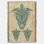 Shamanic Zee Turtle Symbol + jouw ideeën Deken (Voorkant Verticaal)