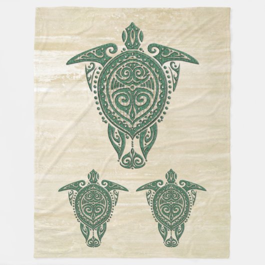 Shamanic Zee Turtle Symbol + jouw ideeën Fleece Deken (Voorkant)